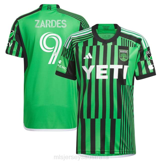 MLS Jerseys Austin FC Gyasi Zardes Adidas Green 2023 Las Voces Kit Authentic Jersey Men Jersey 6RDJ548